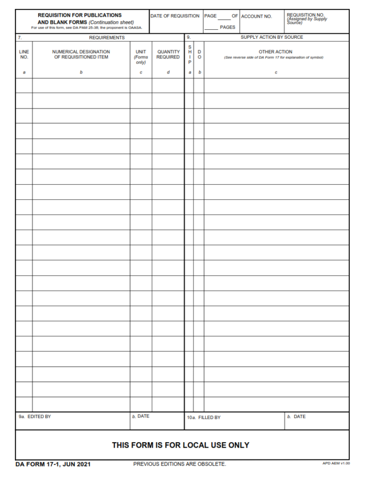 Da Form 7820-1 - form