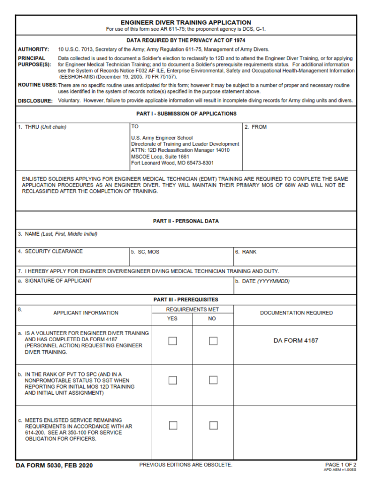 da-form-5030-engineer-diver-training-application