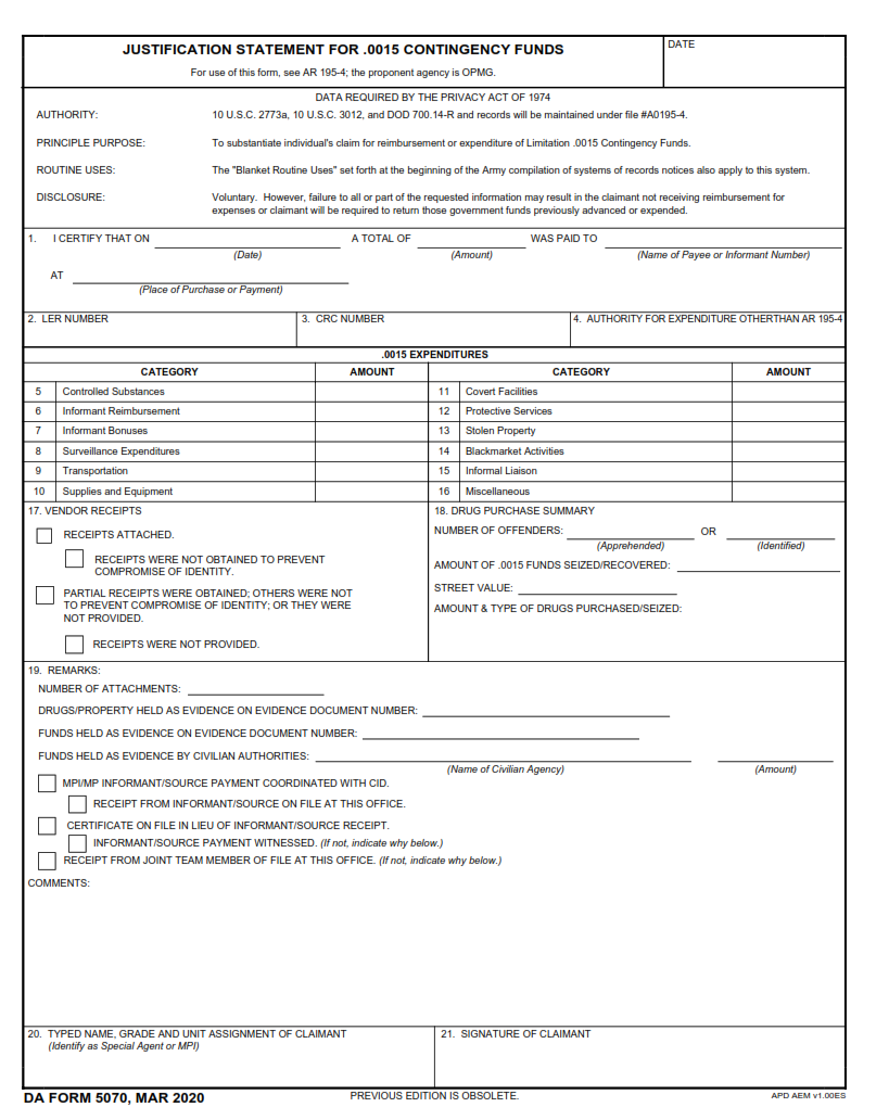DA Form 7224-1 - Advance Deposit Trust Account (Adta) Worksheet