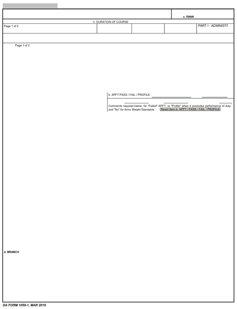 DA FORM 1059-1 - Civilian Institution Academic Evaluation Report page 2