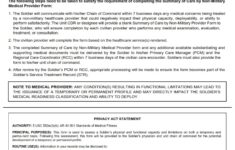 DA FORM 7809 - Summary Of Care By Non-Military Medical Provider Page1