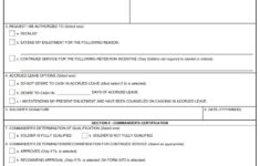 DA FORM 3340 - Request For Continued Service In The Regular Army page 1