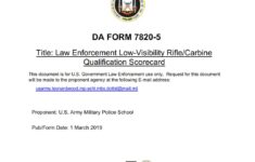 DA FORM 7820-5 - Law Enforcement Low-Visibility Rifle Carbine Qualification Scorecard