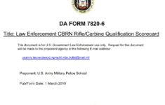 DA FORM 7820-6 - Law Enforcement Cbrn Rifle Carbine Qualificaation Scorcard