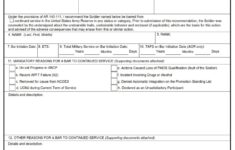 DA FORM 8028 - U.S. Army Reserve Bar To Continued Services Certificate Page 1