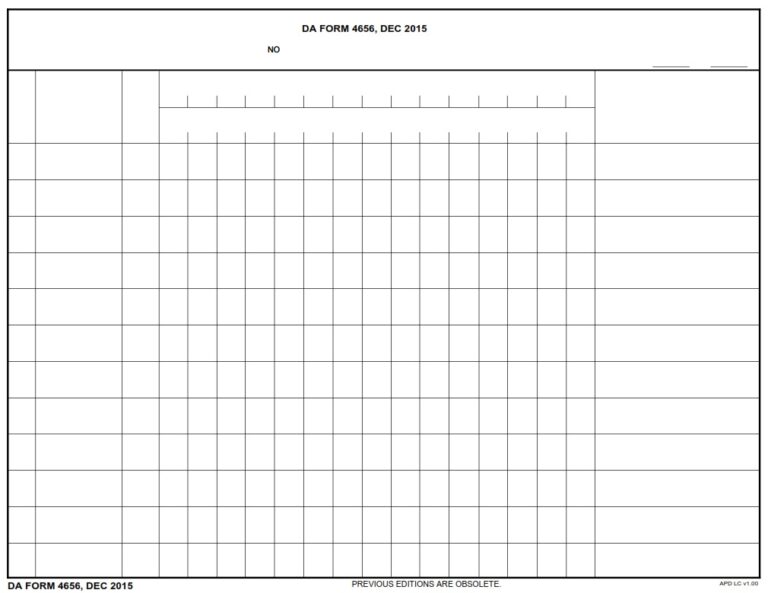 Da form 4656 scheduling worksheet army pubs da form