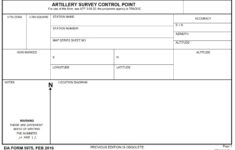 DA FORM 5075 - Artillery Survey Control Point page 1