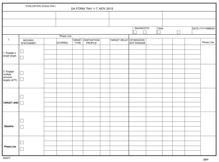 DA FORM 7541-1-7 – Scorecard For M41 Improved Target Acquisition System ...