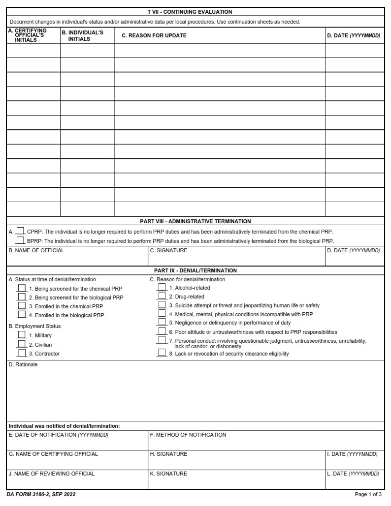 DA FORM 3180-2 - CHEMICAL AND BIOLOGICAL PERSONNEL SCREENING AND EVALUATION RECORD page 2