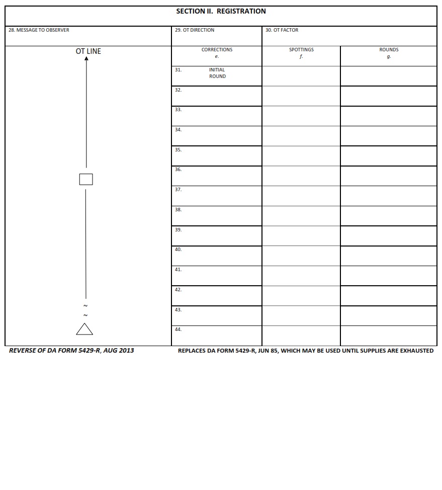 DA FORM 5429-R - Conduct Of Fire Page 2